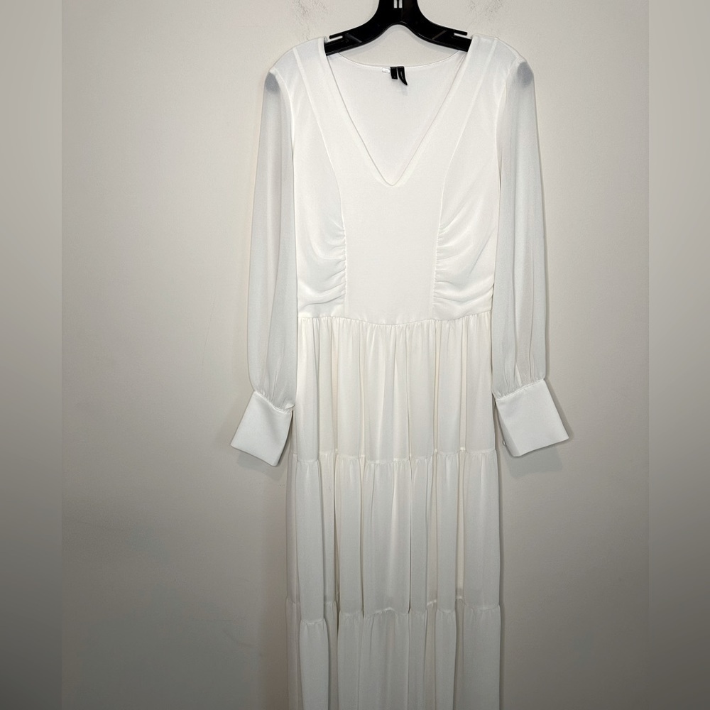 Vero Moda Cream Tiered Maxi Dress Size Small - Picture 6 of 13